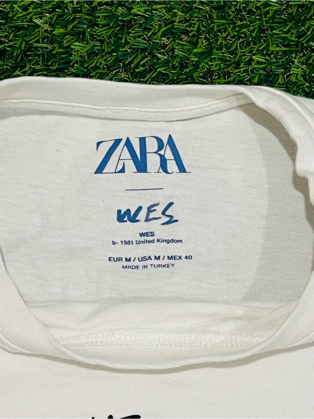 Zara x Wes Robinson White Graphic T-Shirt Men’s Size M Streetwear Art Tee💎 - Picture 5 of 5